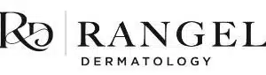 Logo for Rangel Dermatology. The design features the initials RD in a stylish serif font on the left, separated by a vertical line from the words RANGEL DERMATOLOGY in elegant, all-capital serif letters on a white background.